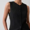 Gilet lungo a collo alto