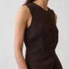 Gilet lungo a collo alto