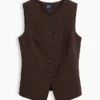 Gilet lungo a collo alto