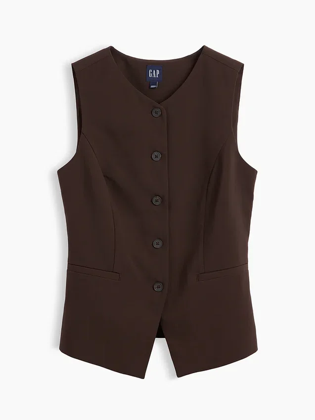 Gilet lungo a collo alto