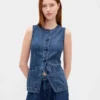 Gilet lungo in denim ultra morbido