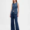 Gilet lungo in denim ultra morbido