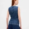 Gilet lungo in denim ultra morbido