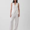 Gilet lungo in misto lino