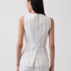 Gilet lungo in misto lino