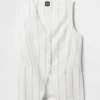 Gilet lungo in misto lino