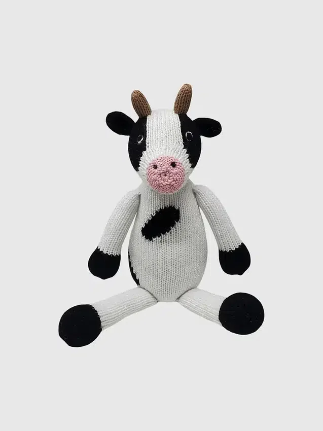 Giocattolo in maglia a forma di mucca