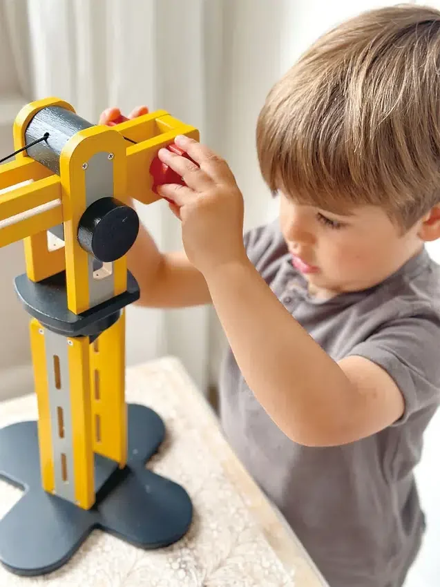 Giocattolo "Piccolo Costruttore" - Gru gialla per bambini piccoli