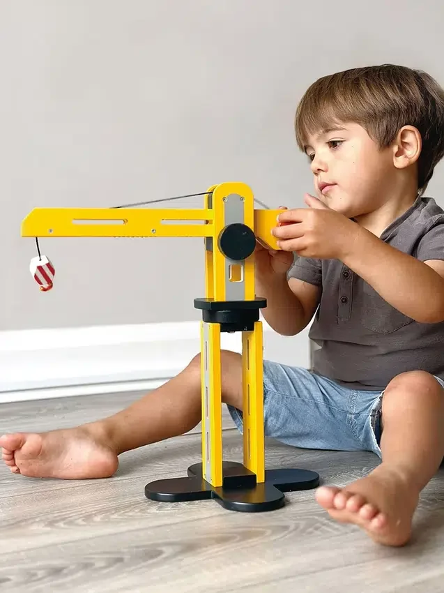 Giocattolo "Piccolo Costruttore" - Gru gialla per bambini piccoli