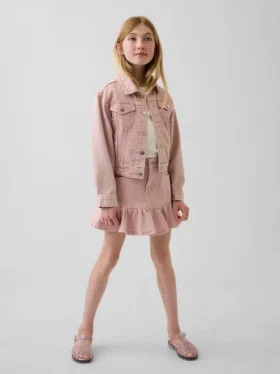 Gonna a balze in denim per bambini