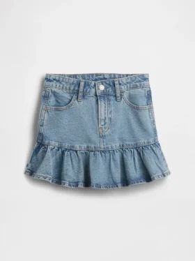 Gonna a balze in denim per bambini