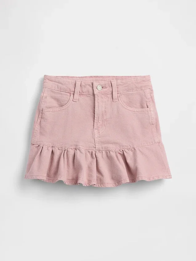 Gonna a balze in denim per bambini