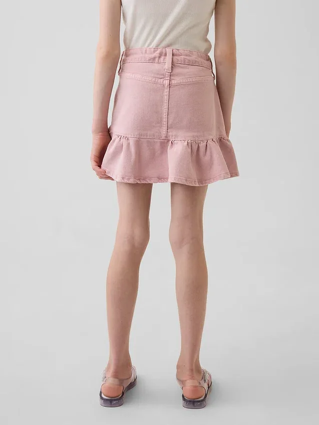 Gonna a balze in denim per bambini