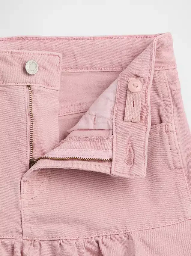 Gonna a balze in denim per bambini