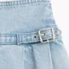 Gonna a pieghe in denim per bambini