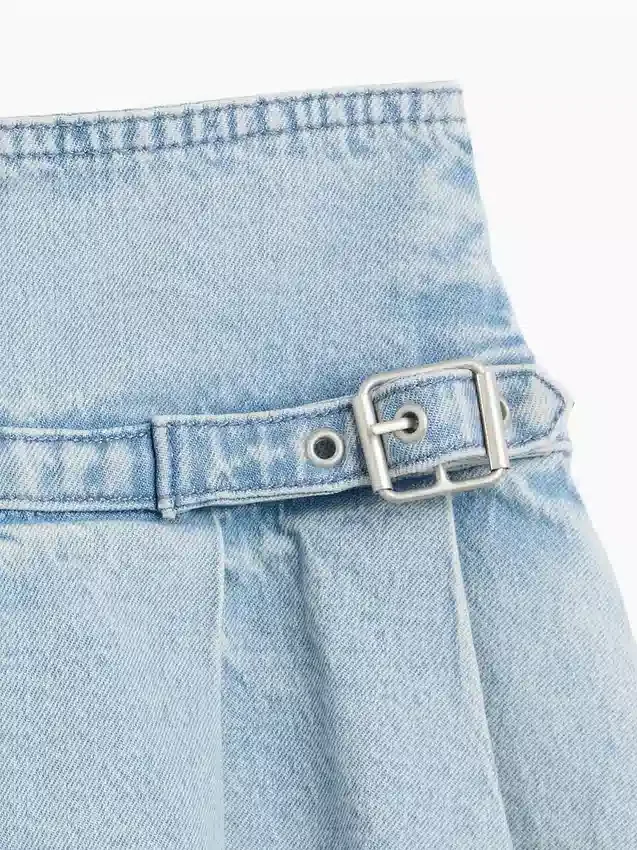 Gonna a pieghe in denim per bambini