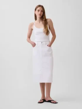 Gonna a tubino midi in denim