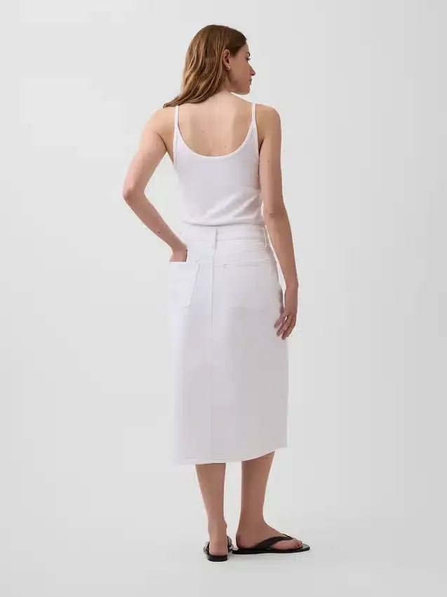 Gonna a tubino midi in denim