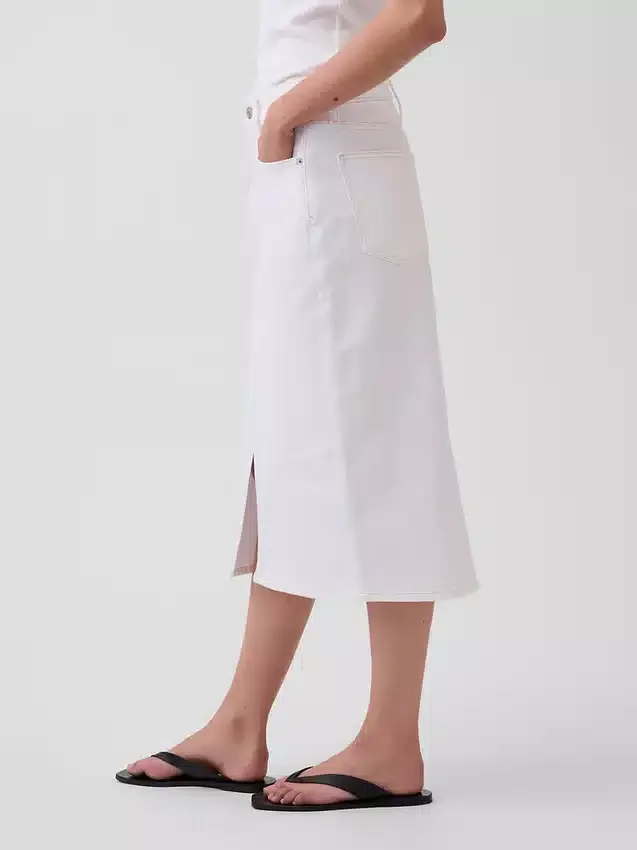 Gonna a tubino midi in denim