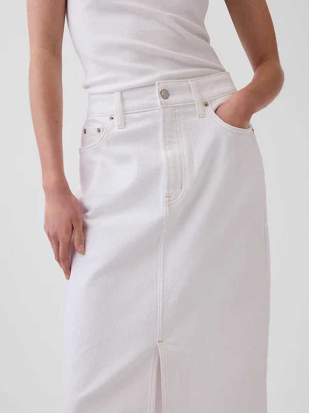 Gonna a tubino midi in denim