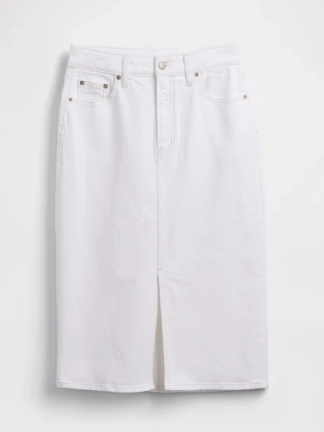 Gonna a tubino midi in denim