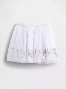 Gonna con cuore in tulle e paillettes per neonato & bebè