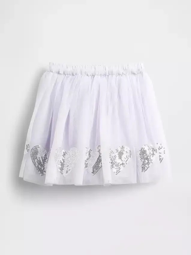Gonna con cuore in tulle e paillettes per neonato & bebè