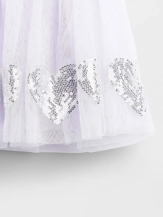 Gonna con cuore in tulle e paillettes per neonato & bebè