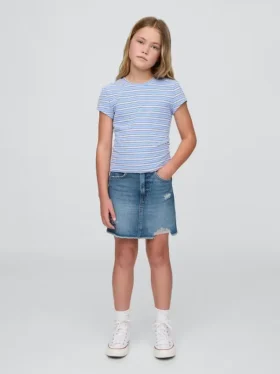Gonna in denim a vita alta per bambini