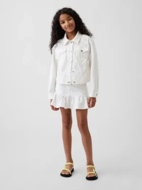 Gonna in denim con volant per bambini