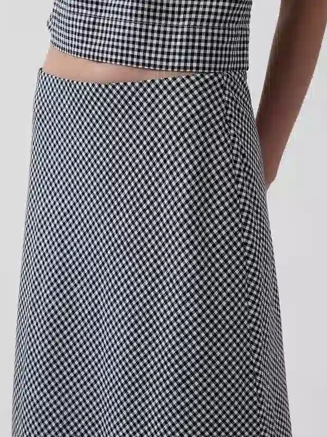 Gonna lunga a sottoveste in misto lino