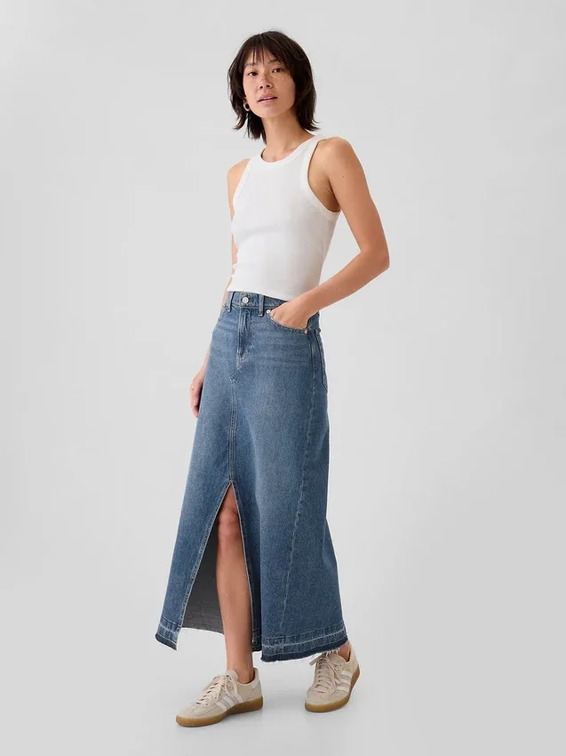 Gonna lunga in denim