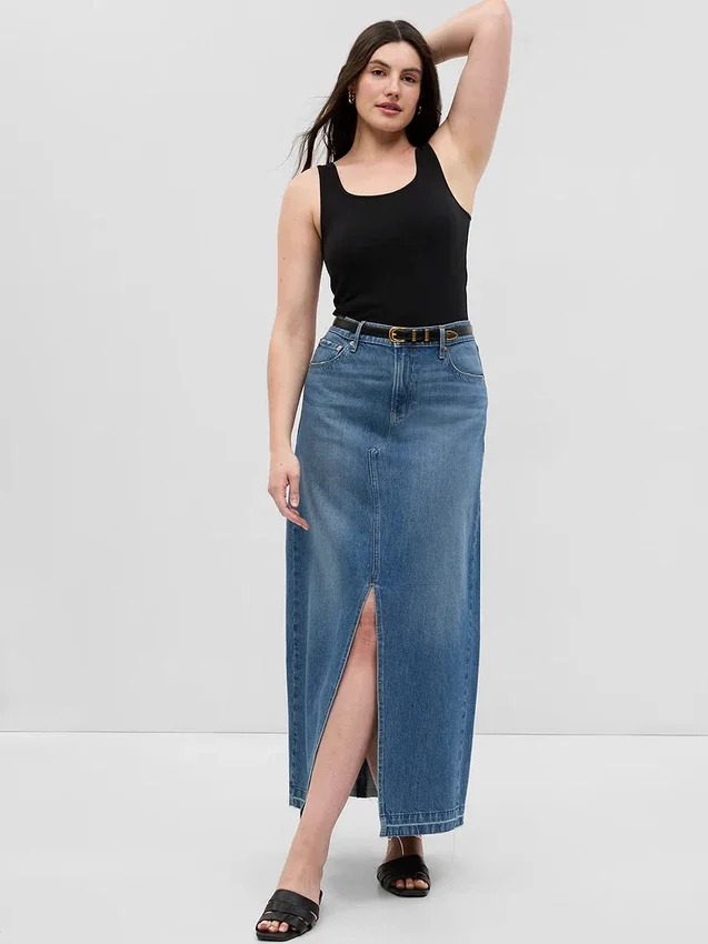 Gonna lunga in denim