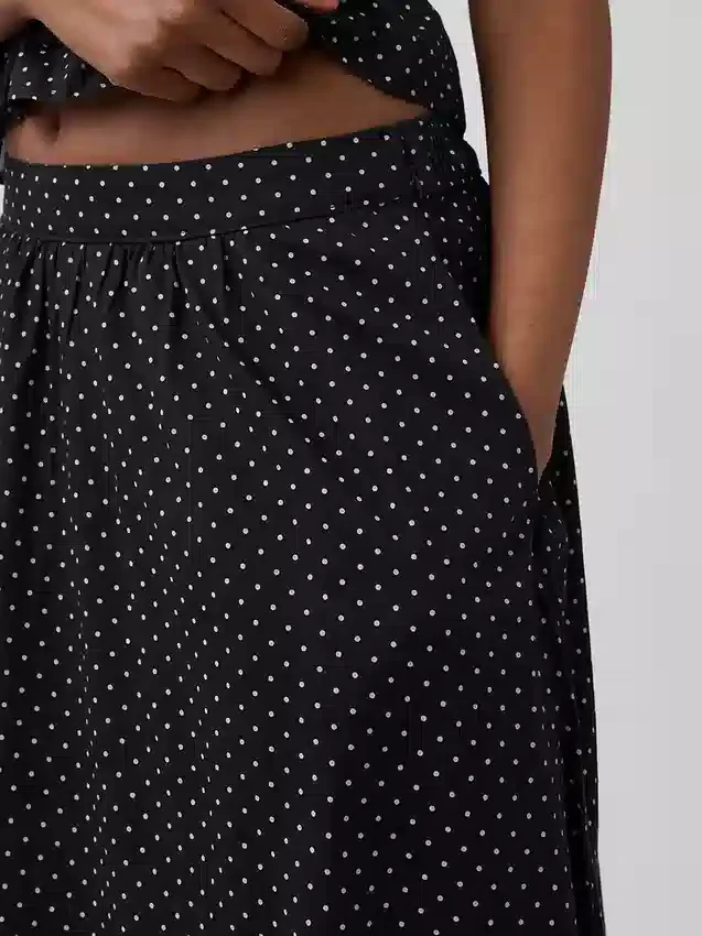 Gonna lunga in voile a pois