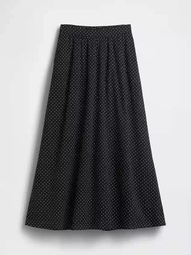 Gonna lunga in voile a pois