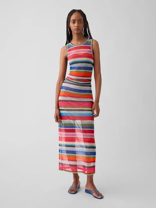 Gonna lunga trasparente a righe "Happy Stripe" di Gapstudio