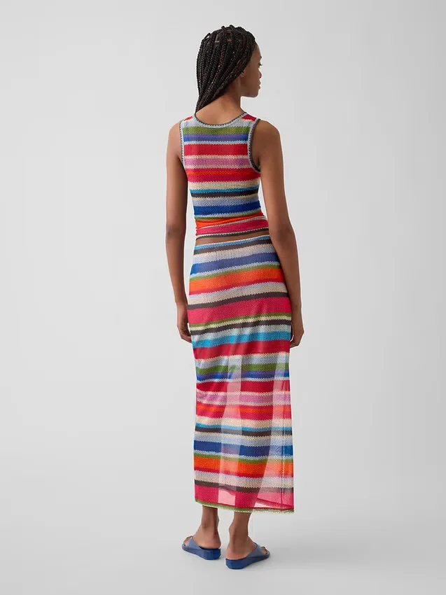 Gonna lunga trasparente a righe "Happy Stripe" di Gapstudio