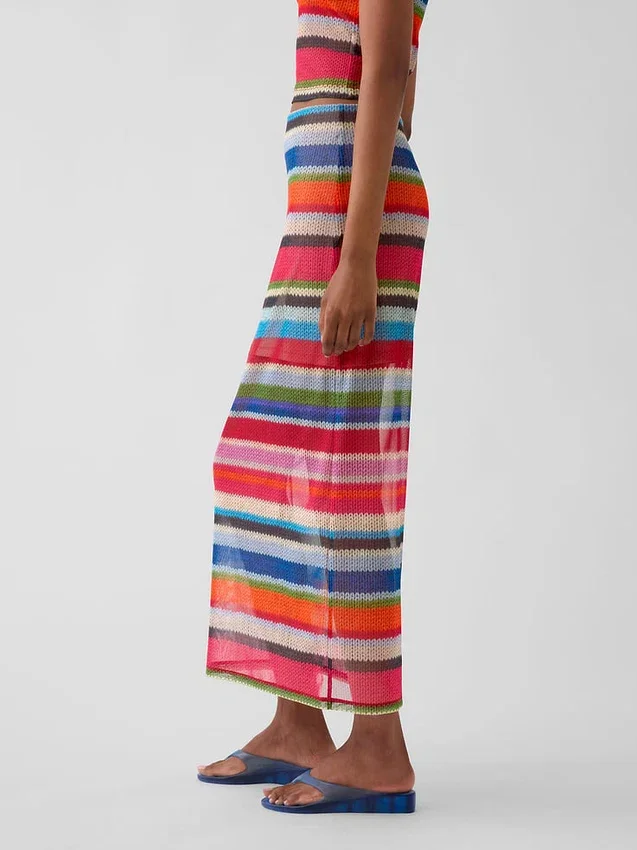 Gonna lunga trasparente a righe "Happy Stripe" di Gapstudio