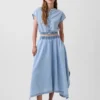 Gonna midi a fazzoletto in denim