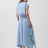 Gonna midi a fazzoletto in denim