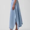 Gonna midi a fazzoletto in denim