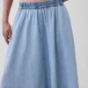 Gonna midi a fazzoletto in denim