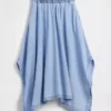 Gonna midi a fazzoletto in denim