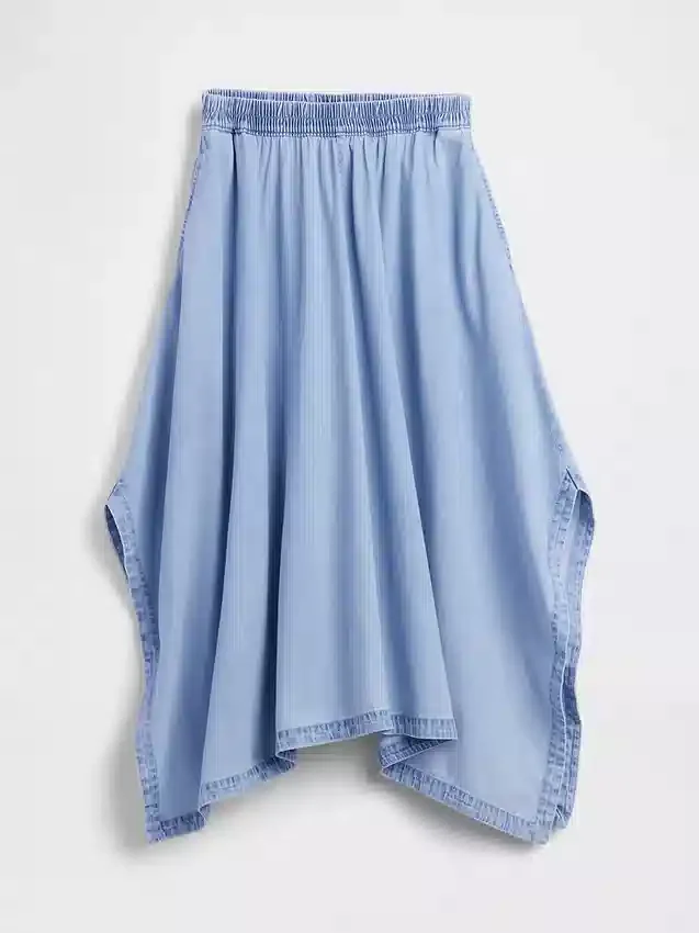 Gonna midi a fazzoletto in denim
