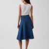 Gonna midi a tulipano in denim