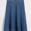 Gonna midi a tulipano in denim