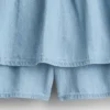 Gonna-pantaloncino a balze in denim per bambini