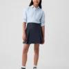 Gonna-pantaloncino a pieghe color kaki per bambini