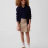 Gonna-pantaloncino a pieghe color kaki per bambini