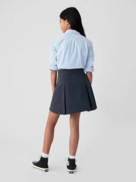 Gonna-pantaloncino a pieghe color kaki per bambini